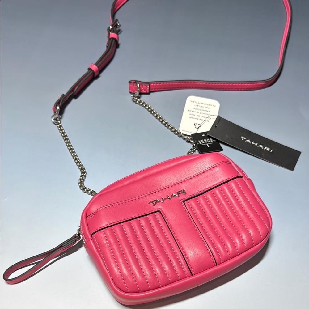 Tahari Pink Quilted Crossbody Bag NWT